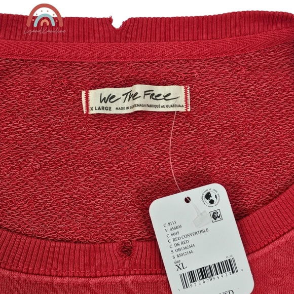 New! FP We The Free Camden Sweatshirt in Dark Red NWT - Picture 13 of 14
